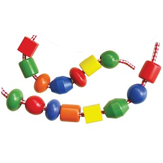 Lacing beads - 30 pieces and 4 cords